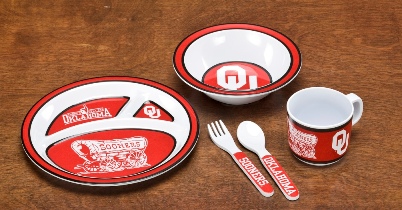 Oklahoma Sooners - Kids 5 Pc. Dish Set 