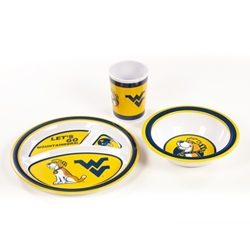 West Virginia Mountaineers - Kids 3 Pc. Dish Set 