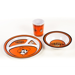 Oklahoma State Cowboys - Kids 3 Pc. Dish Set 