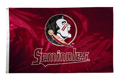 Florida State Seminoles - 2-sided Nylon Applique 3 Ft x 5 Ft Flag w/ grommets 