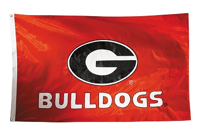 Georgia Bulldogs - 2-sided Nylon Applique 3 Ft x 5 Ft Flag w/ grommets 