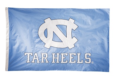 North Carolina Tar Heels - 2-sided Nylon Applique 3 Ft x 5 Ft Flag w/ grommets 