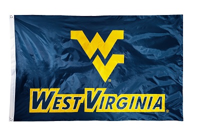 West Virginia Mountaineers - 2-sided Nylon Applique 3 Ft x 5 Ft Flag w/ grommets 