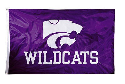 Kansas State Wildcats  - 2-sided Nylon Applique 3 Ft x 5 Ft Flag w/ grommets 