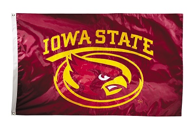 Iowa State Cyclones - 2-sided Nylon Applique 3 Ft x 5 Ft Flag w/ grommets 