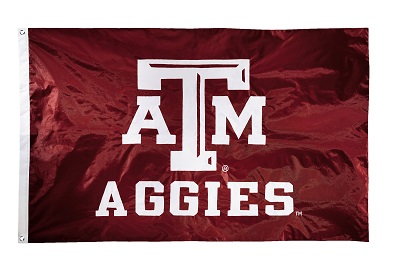 Texas A&M Aggies - 2-sided Nylon Applique 3 Ft x 5 Ft Flag w/ grommets 