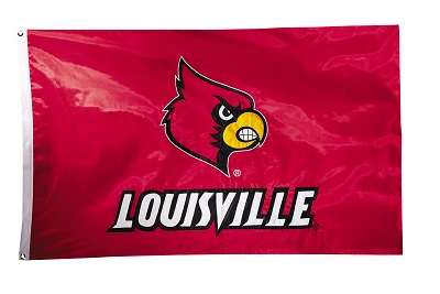 Louisville Cardinals - 2-sided Nylon Applique 3 Ft x 5 Ft Flag w/ grommets 