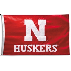 Nebraska Cornhuskers - 2-sided Nylon Applique 3 Ft x 5 Ft Flag w/ grommets 