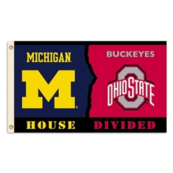 Michigan - Ohio St. - 3 Ft. X 5 Ft. Flag W/Grommets - Rivalry House Divided 