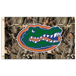 Florida Gators - 3 Ft. X 5 Ft. Flag W/Grommets - Realtree Camo Background 