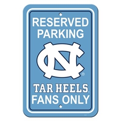 North Carolina Tar Heels - 12" X 18" Plastic Parking Sign 