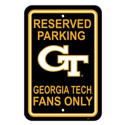 Georgia Tech Yellow Jackets - 12" X 18" Plastic Parking Sign 