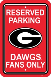 Georgia Bulldogs - 12" X 18" Plastic Parking Sign 