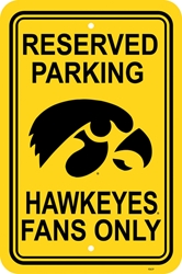 Iowa Hawkeyes   - 12" X 18" Plastic Parking Sign 