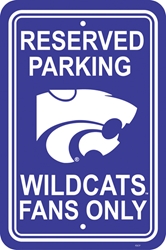 Kansas State Wildcats  - 12" X 18" Plastic Parking Sign 