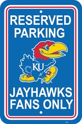 Kansas Jayhawks - 12" X 18" Plastic Parking Sign 