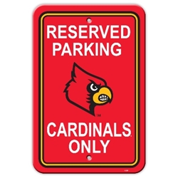 Louisville Cardinals - 12" X 18" Plastic Parking Sign 