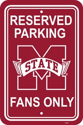 Mississippi State Bulldogs - 12" X 18" Plastic Parking Sign 