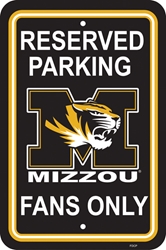 Missouri Tigers - 12" X 18" Plastic Parking Sign 