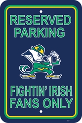 Notre Dame Fighting Irish - 12" X 18" Plastic Parking Sign 