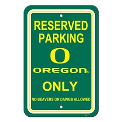 Oregon Ducks - 12" X 18" Plastic Parking Sign 