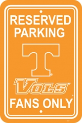 Tennessee Volunteers - 12" X 18" Plastic Parking Sign 