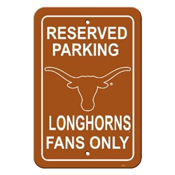 Texas Longhorns - 12" X 18" Plastic Parking Sign 