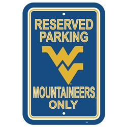 West Virginia Mountaineers - 12" X 18" Plastic Parking Sign 