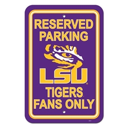 LSU Tigers - 12" X 18" Plastic Parking Sign 