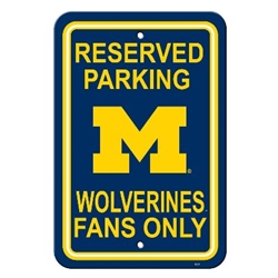 Michigan Wolverines - 12" X 18" Plastic Parking Sign 