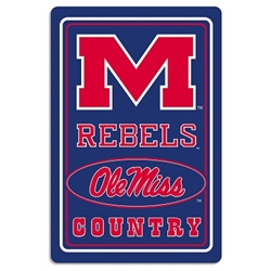 Mississippi Rebels - Metal Sign 12" x 18" 