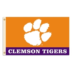 Clemson Tigers - 2-Sided 3 Ft. X 5 Ft. Flag W/Grommets 