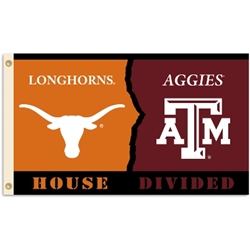 Texas - Texas A & M - 3 Ft. X 5 Ft. Flag W/Grommets - Rivalry House Divided 