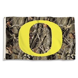 Oregon Ducks - 3 Ft. X 5 Ft. Flag W/Grommets - Realtree Camo Background 