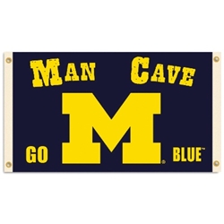 Michigan Wolverines - Man Cave 3 Ft. X 5 Ft. Flag W/ 4 Grommets 