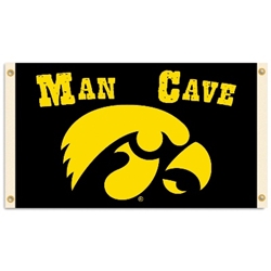 Iowa Hawkeyes   - Man Cave 3 Ft. X 5 Ft. Flag W/ 4 Grommets 