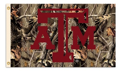 Texas A&M Aggies - 3 Ft. X 5 Ft. Flag W/Grommets - Realtree Camo Background 