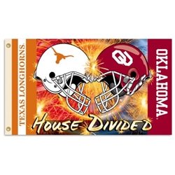 Oklahoma - Texas - 3 Ft. X 5 Ft. Flag W/Grommets - Helmet House Divided 