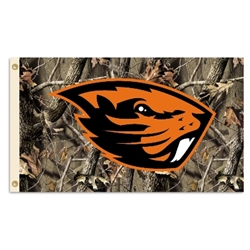 Oregon State Beavers - 3 Ft. X 5 Ft. Flag W/Grommets - Realtree Camo Background 