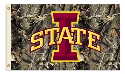 Iowa State Cyclones - 3 Ft. X 5 Ft. Flag W/Grommets - Realtree Camo Background 