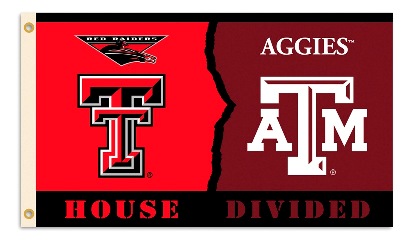 Texas Tech - Texas A & M - 3 Ft. X 5 Ft. Flag W/Grommets - Rivalry House Divided 