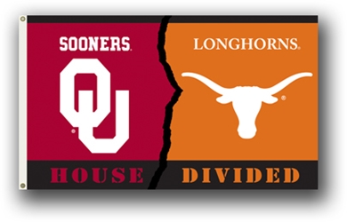 Oklahoma - Texas - 3 Ft. X 5 Ft. Flag W/Grommets - Rivalry House Divided 