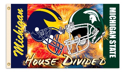 Michigan - Michigan St. - 3 Ft. X 5 Ft. Flag W/Grommets - Helmet House Divided 